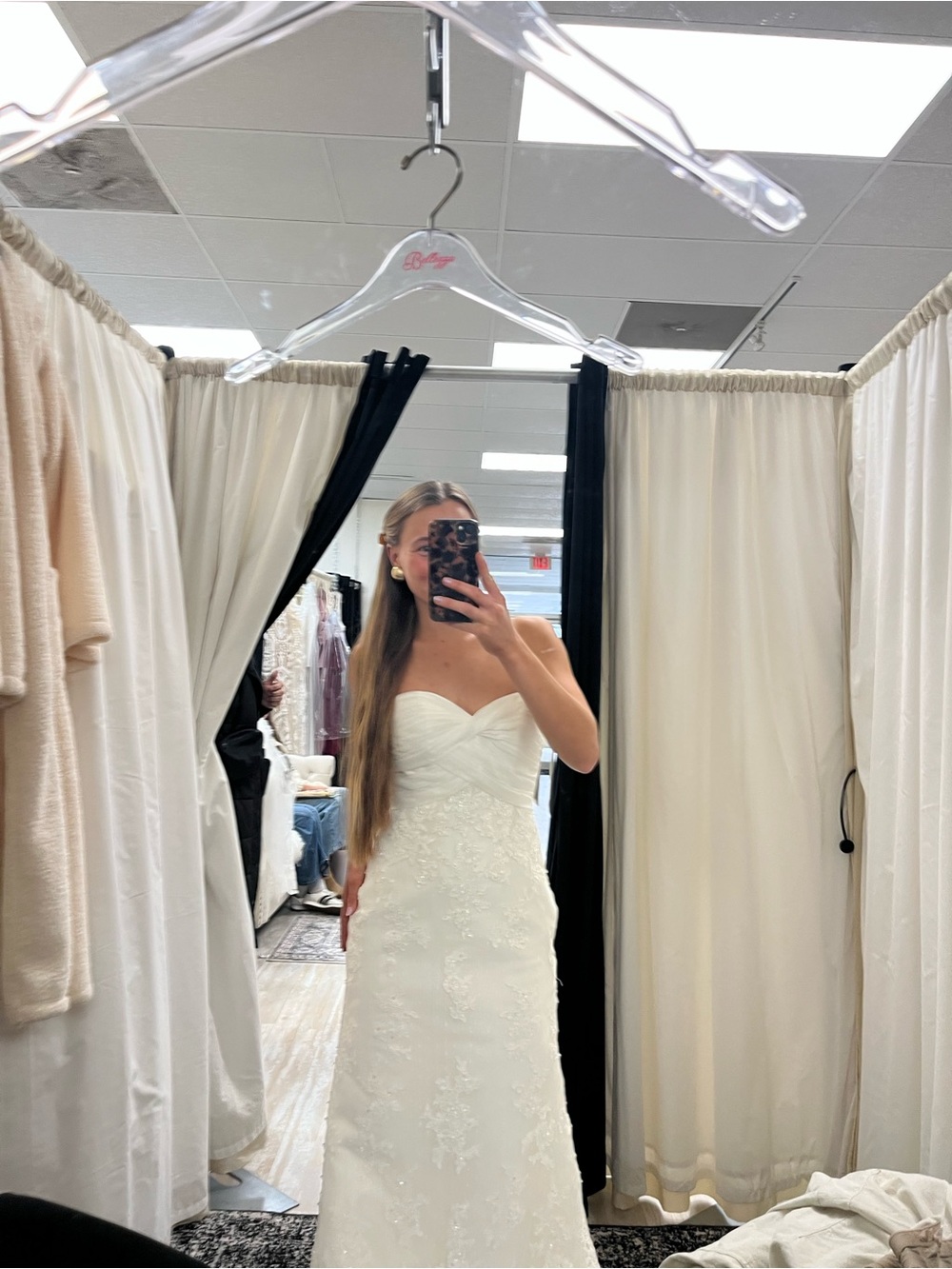 Ivory Strapless Lace Wedding Dress